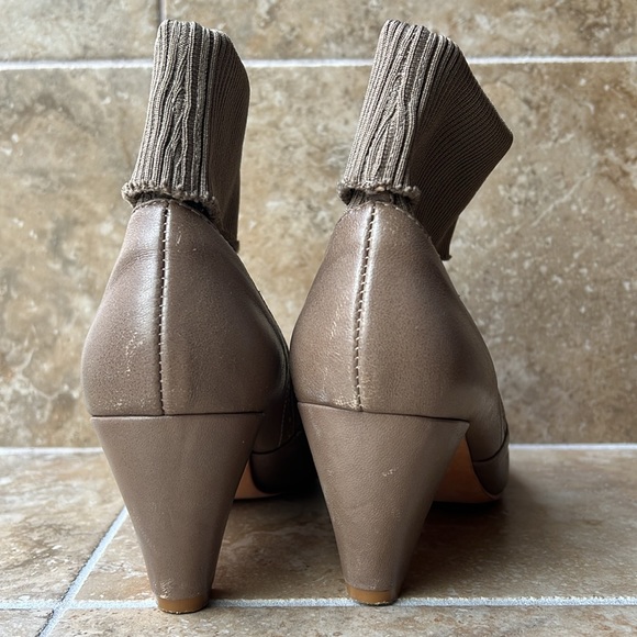 Anthropologie All Black Paper Birch Booties Leather & Knit Chelsea 2008 EUC - Picture 8 of 15